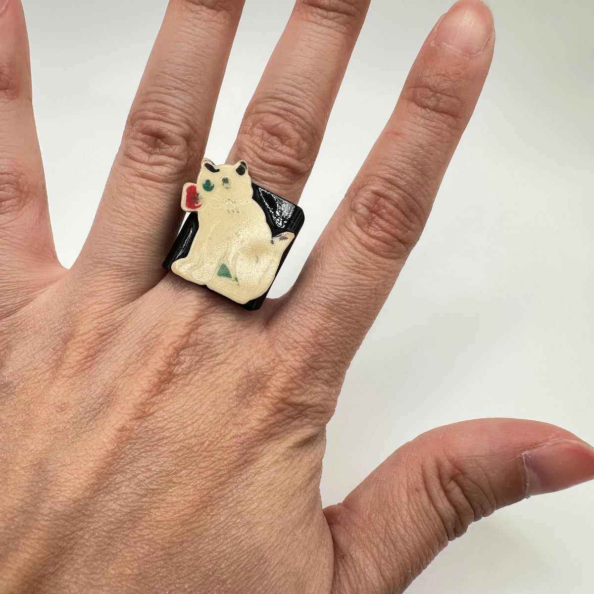 Vintage Art Deco Retro Cat Ring