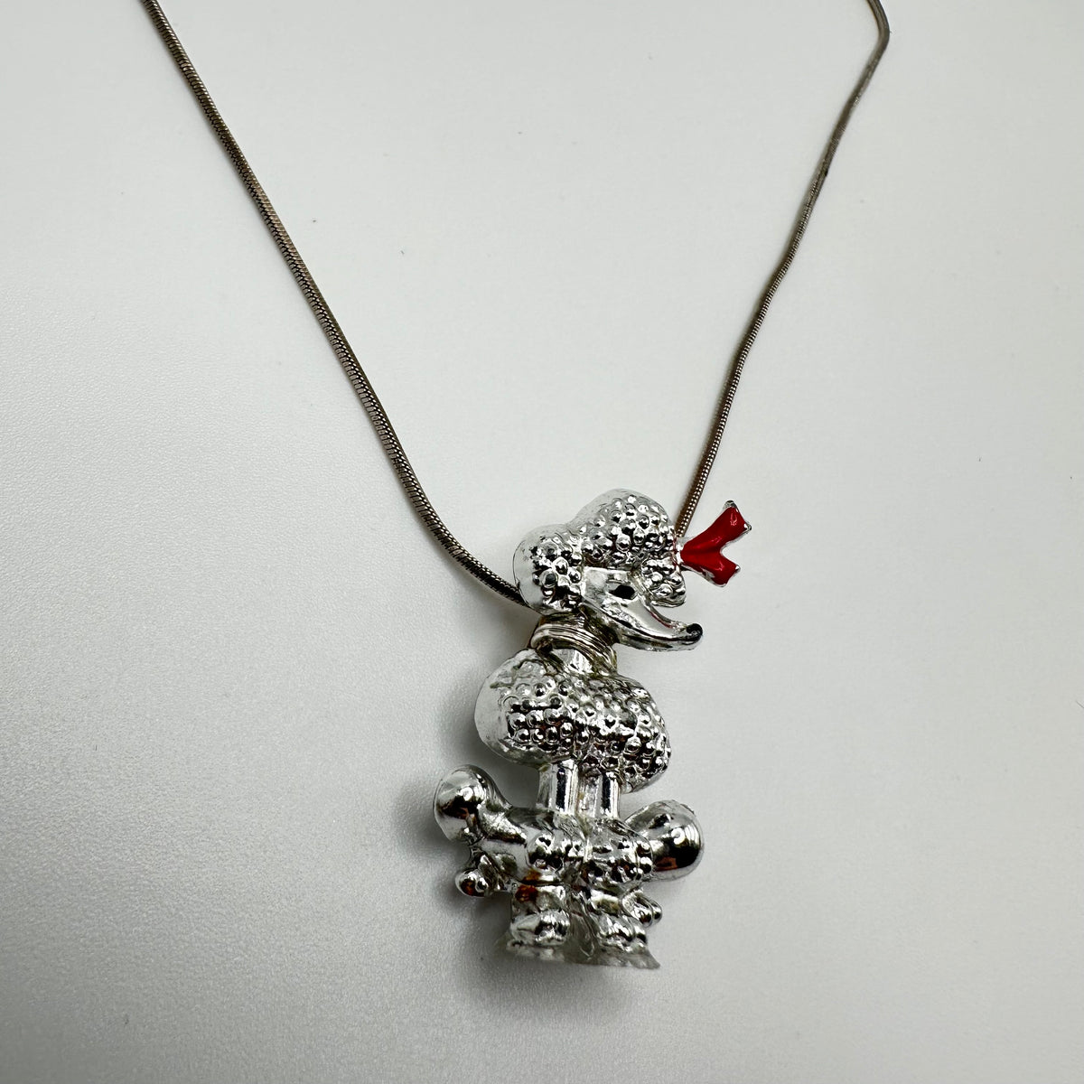 Poodle with Class Silver Necklace