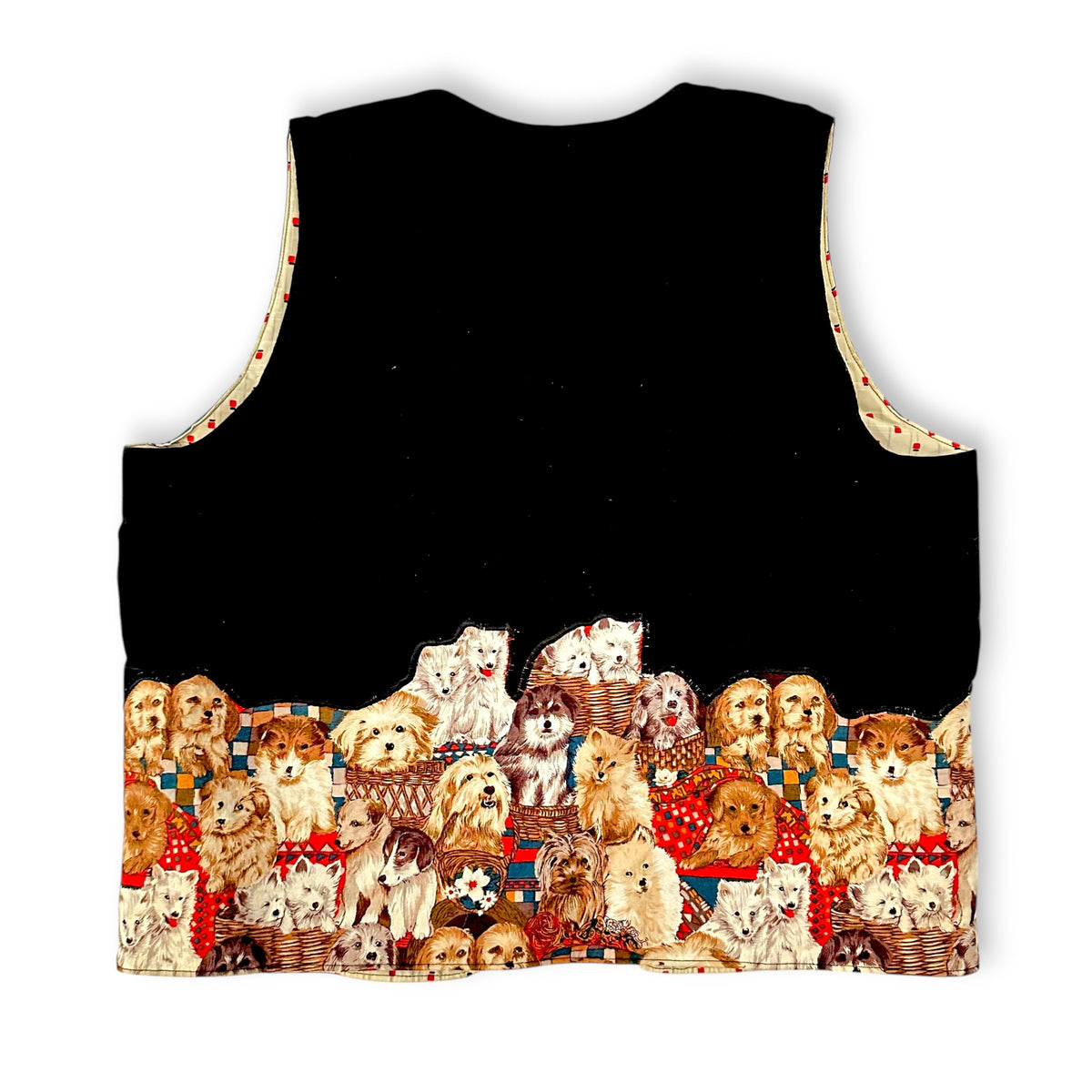 Vintage Handmade Velvet Puppy Overload Vest Sz OS