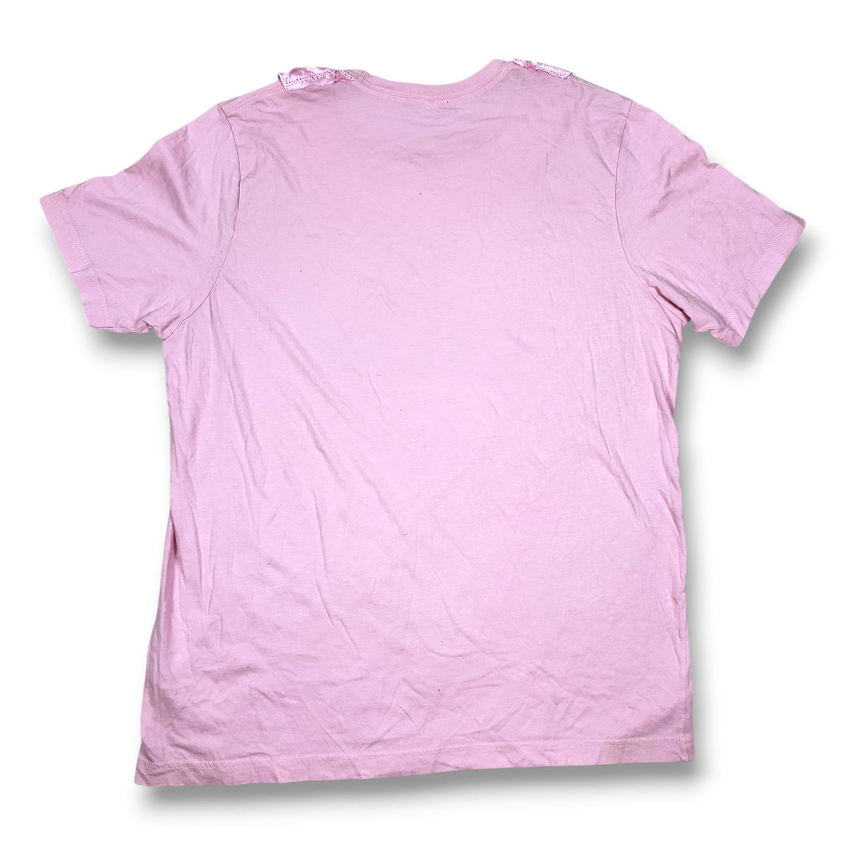 Pup Aerobics Pink Tee with Satin Ruffle Collar