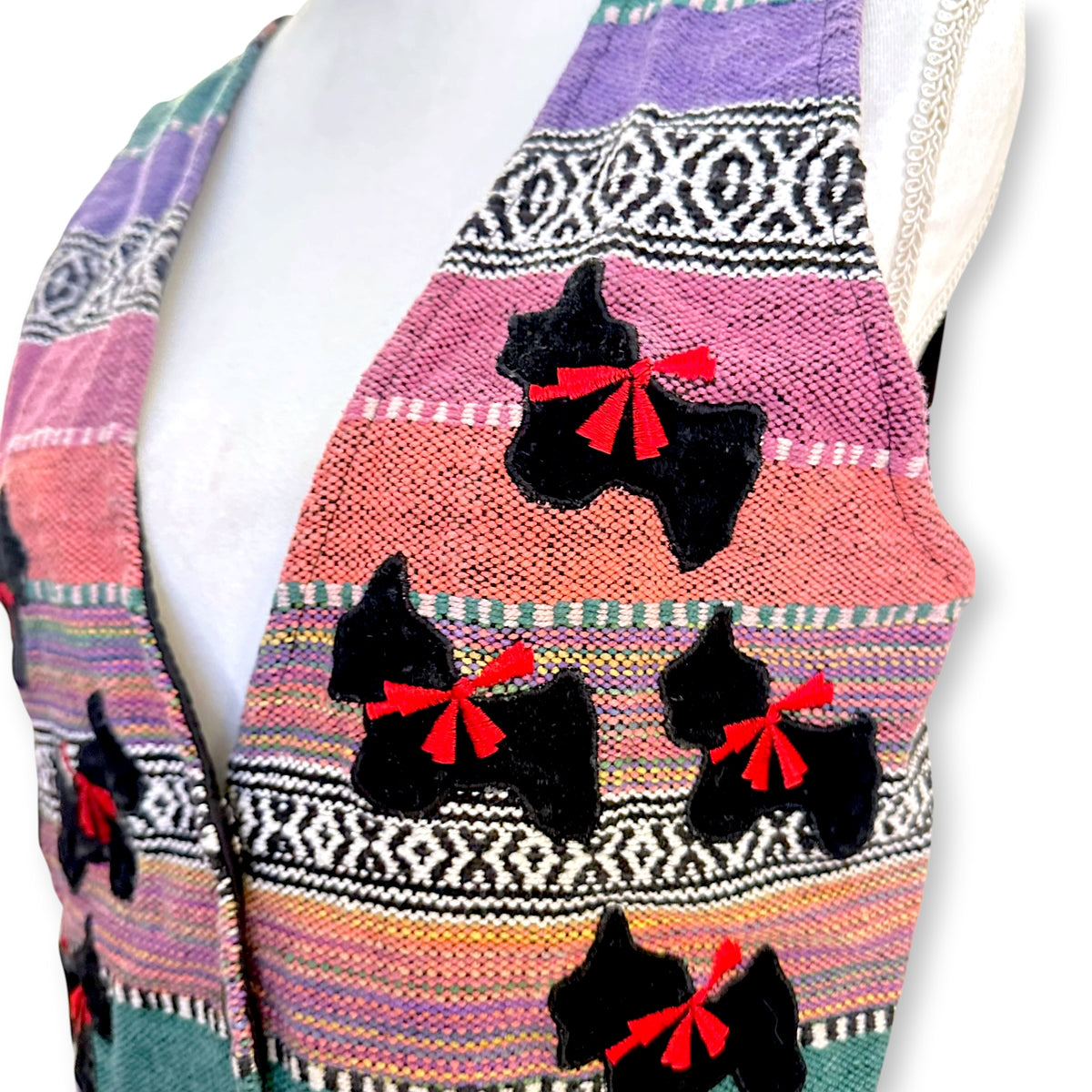 Vintage Pastel Southwestern Terrier Vest Size S
