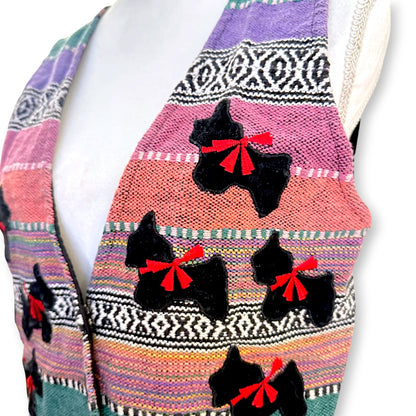 Vintage Pastel Southwestern Terrier Vest Size S