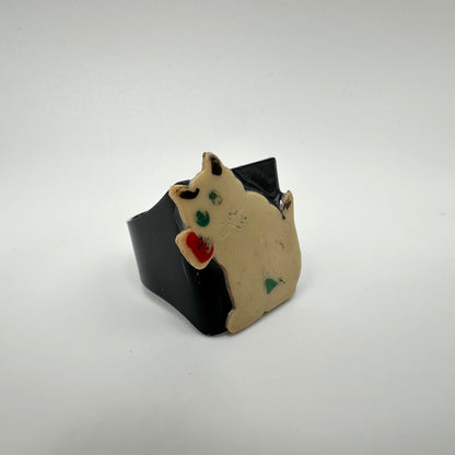 Vintage Art Deco Retro Cat Ring