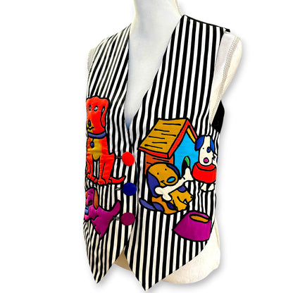 Vintage Dog Palooza Silkscapes Vest Sz M