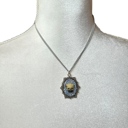 Pug in Iridescent Rhinestones Necklace