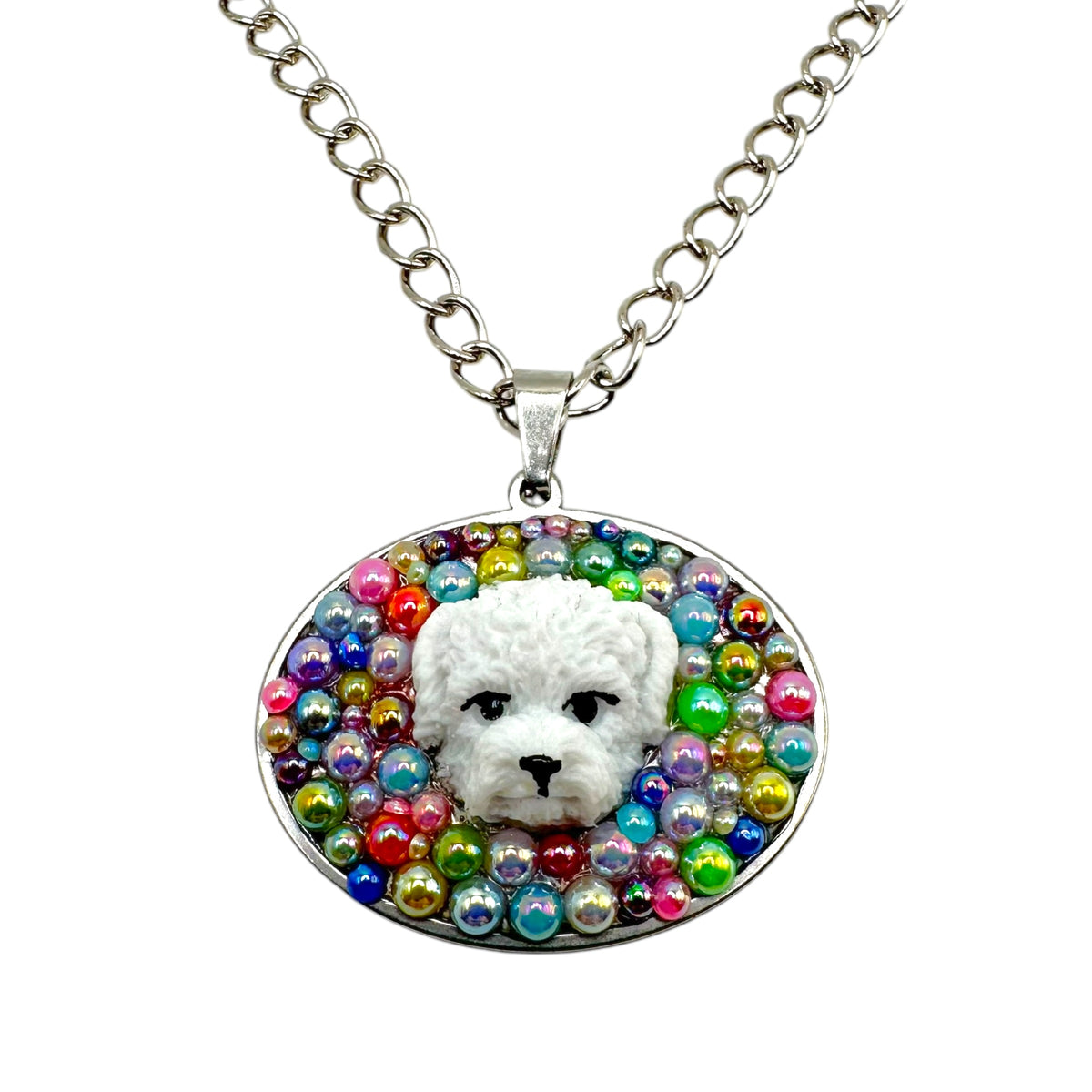 Poodle in Multicolor Beads Necklace