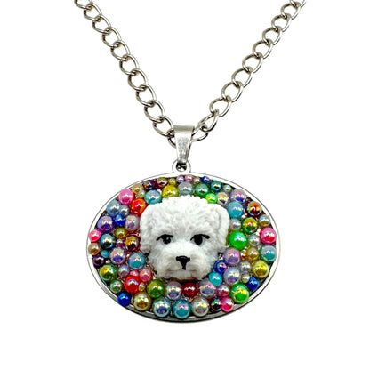 Poodle in Multicolor Beads Necklace
