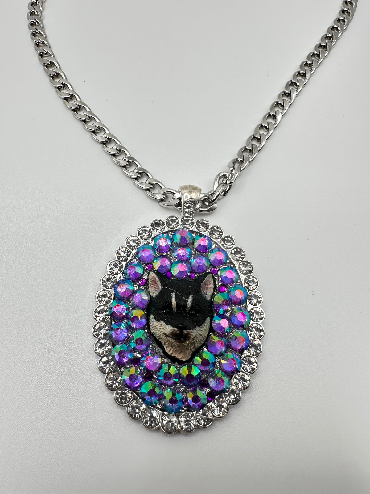 Purple Kaleidoscopic Pup Necklacd