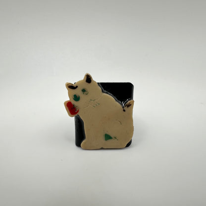 Vintage Art Deco Retro Cat Ring