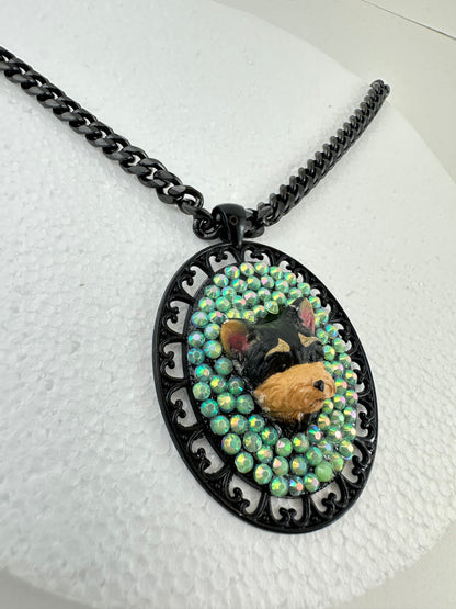 Yorkie Takes on Emerald City Necklace