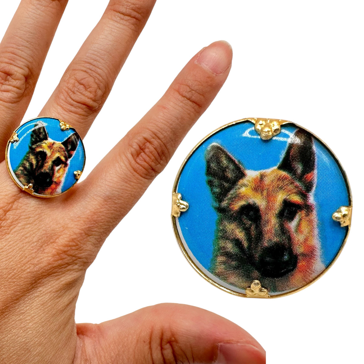 Vintage German Shepherd Themed Ring