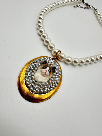 Antique Kitty Pearl Necklace