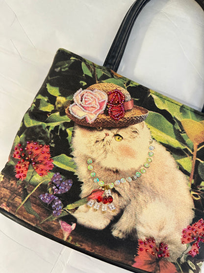 Vintage Fabulous Persian Cat Embellished Purse