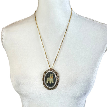 Vintage 1970's Beaded Schnauzer Necklace