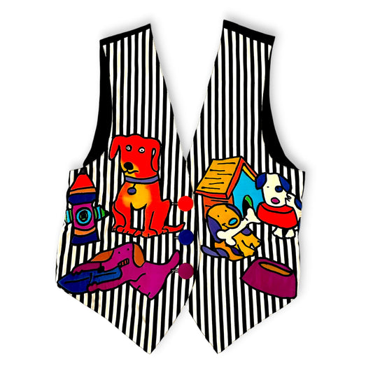 Vintage Dog Palooza Silkscapes Vest Sz M