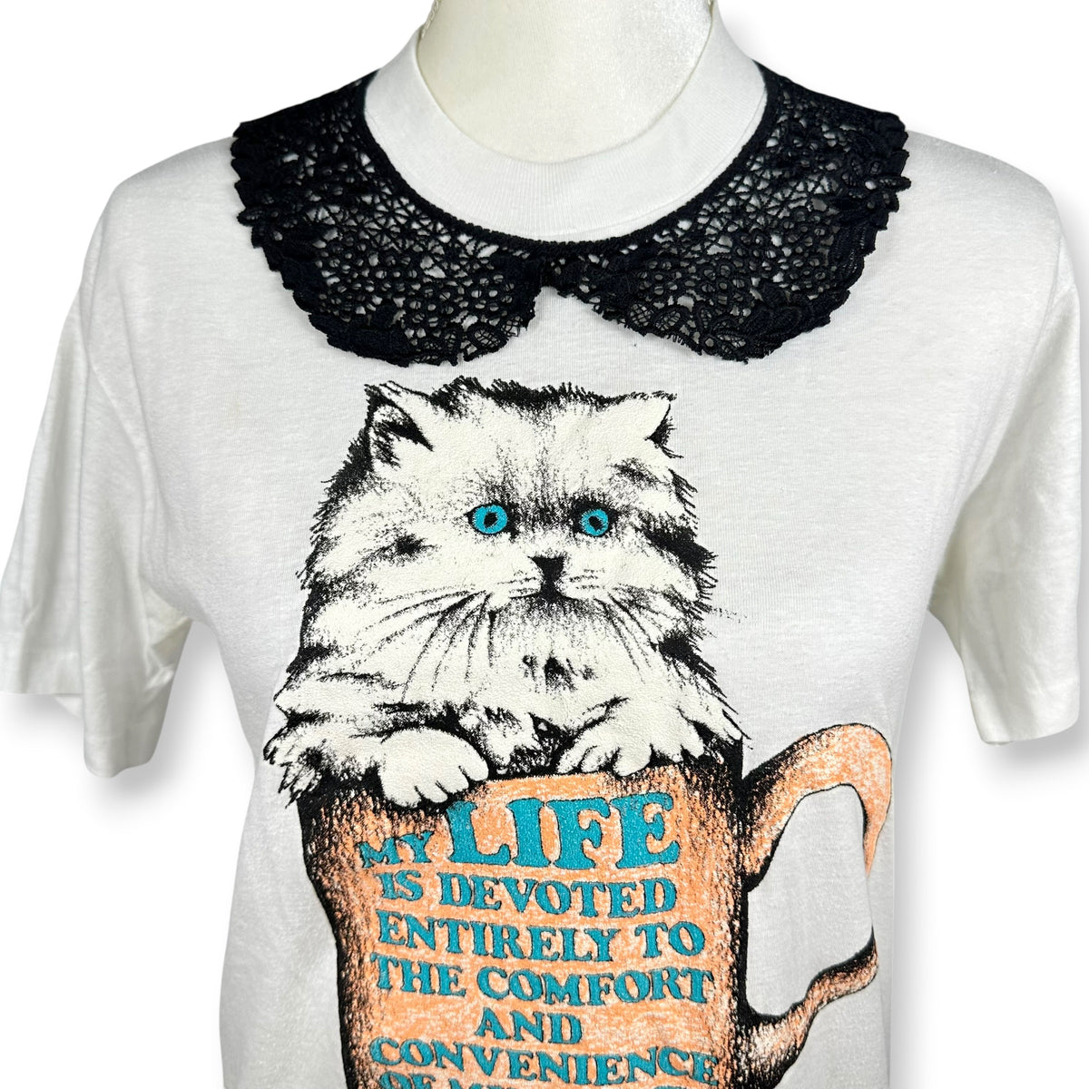 I Do It All for My Cat Tee with Lace Collar