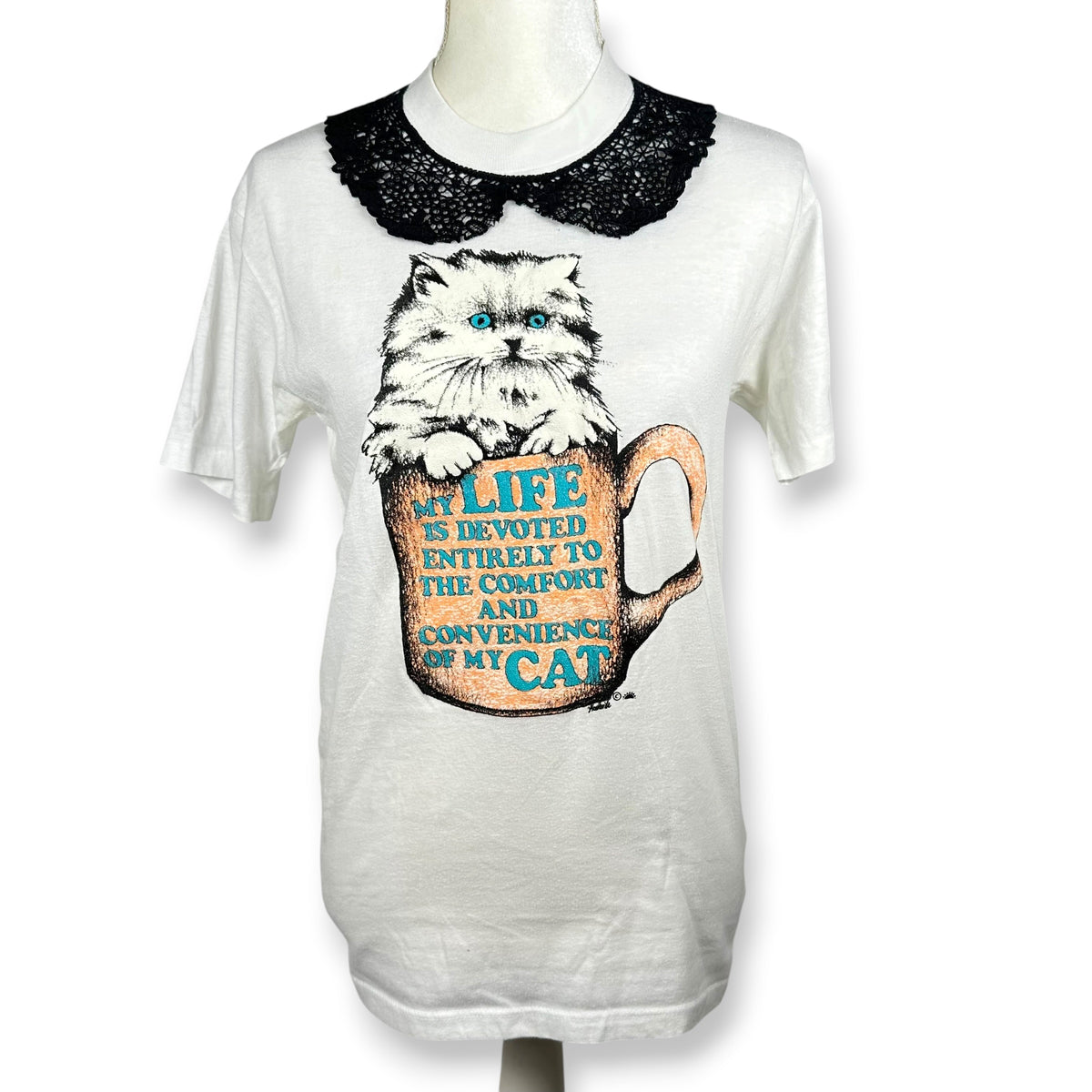 I Do It All for My Cat Tee with Lace Collar