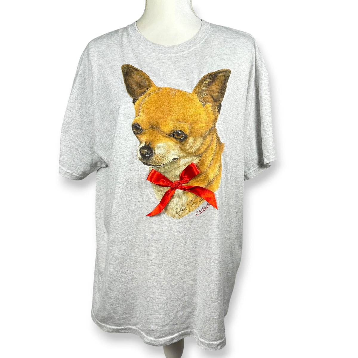 Vintage Upcycled Chihuahua & Bow Tee