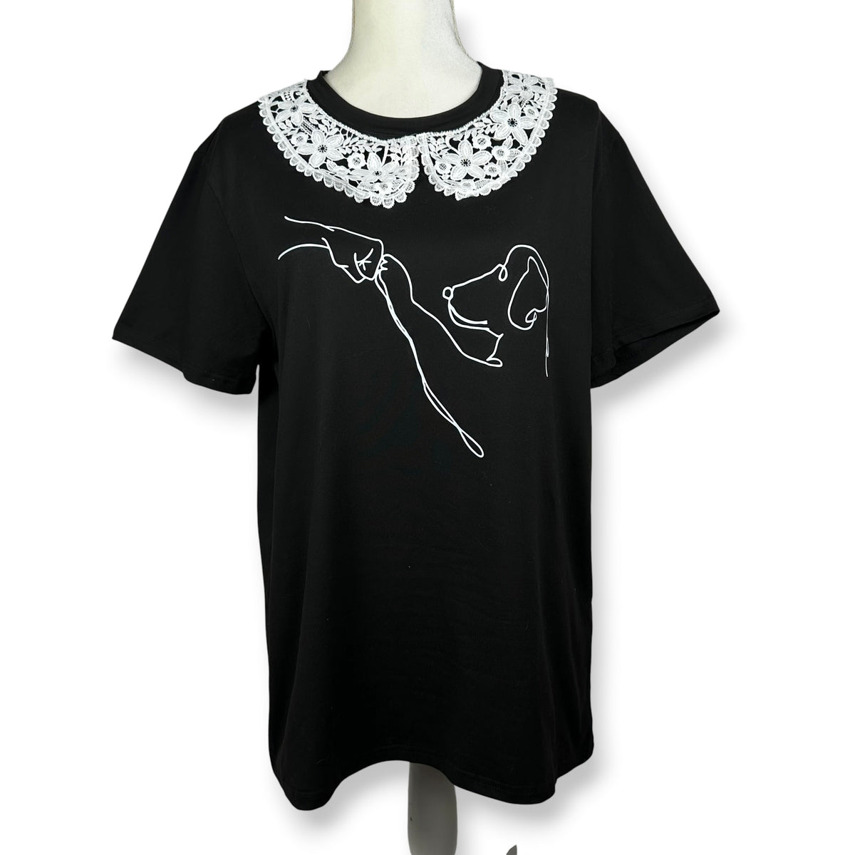 Power of the Paw Tee with Lace Collar