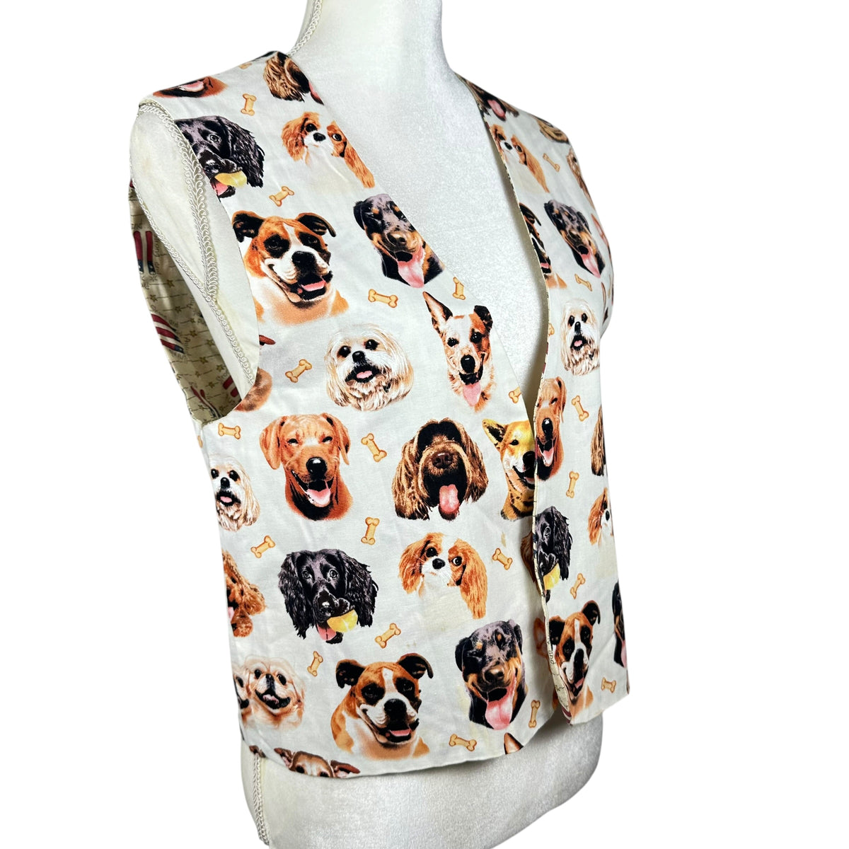 Vintage Handmade Reversible Dog Themed Vest