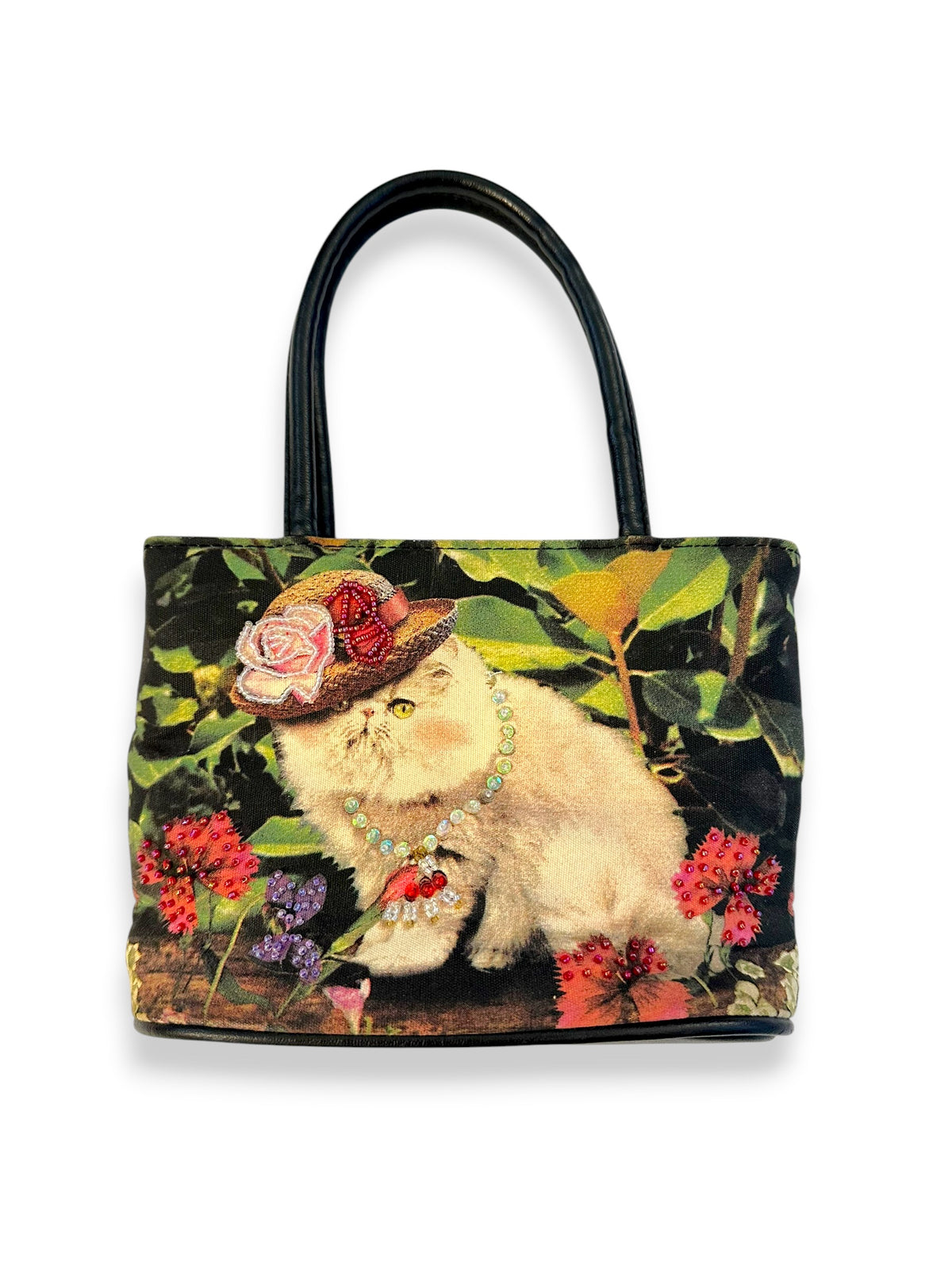 Vintage Fabulous Persian Cat Embellished Purse