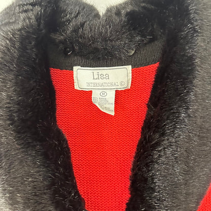 Shopaholic Cat Faux Fur Vest Sz M