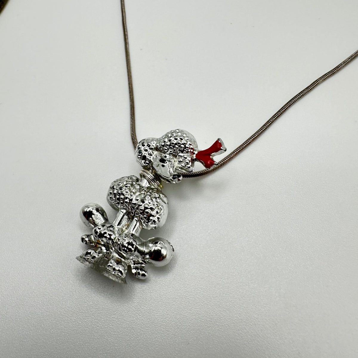 Poodle with Class Silver Necklace