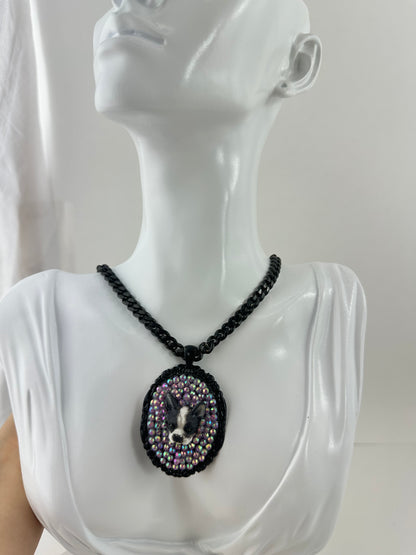 Purple n' Punk French Bulldog Neecklace