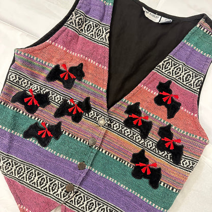Vintage Pastel Southwestern Terrier Vest Size S