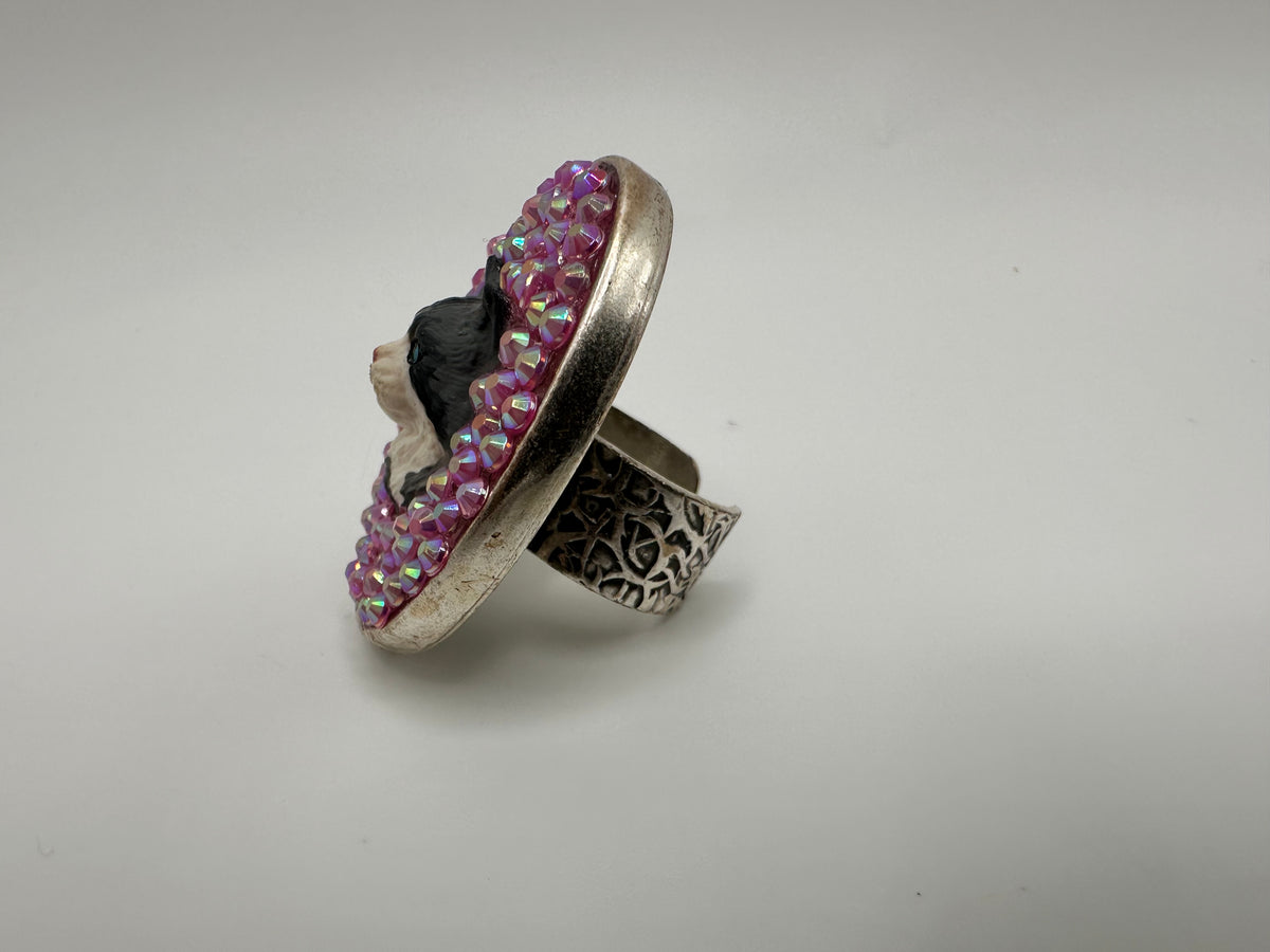 Femme Feline Pink Rhinestone Ring