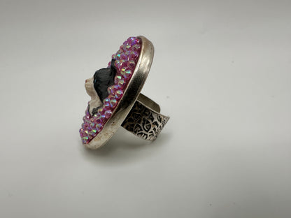 Femme Feline Pink Rhinestone Ring