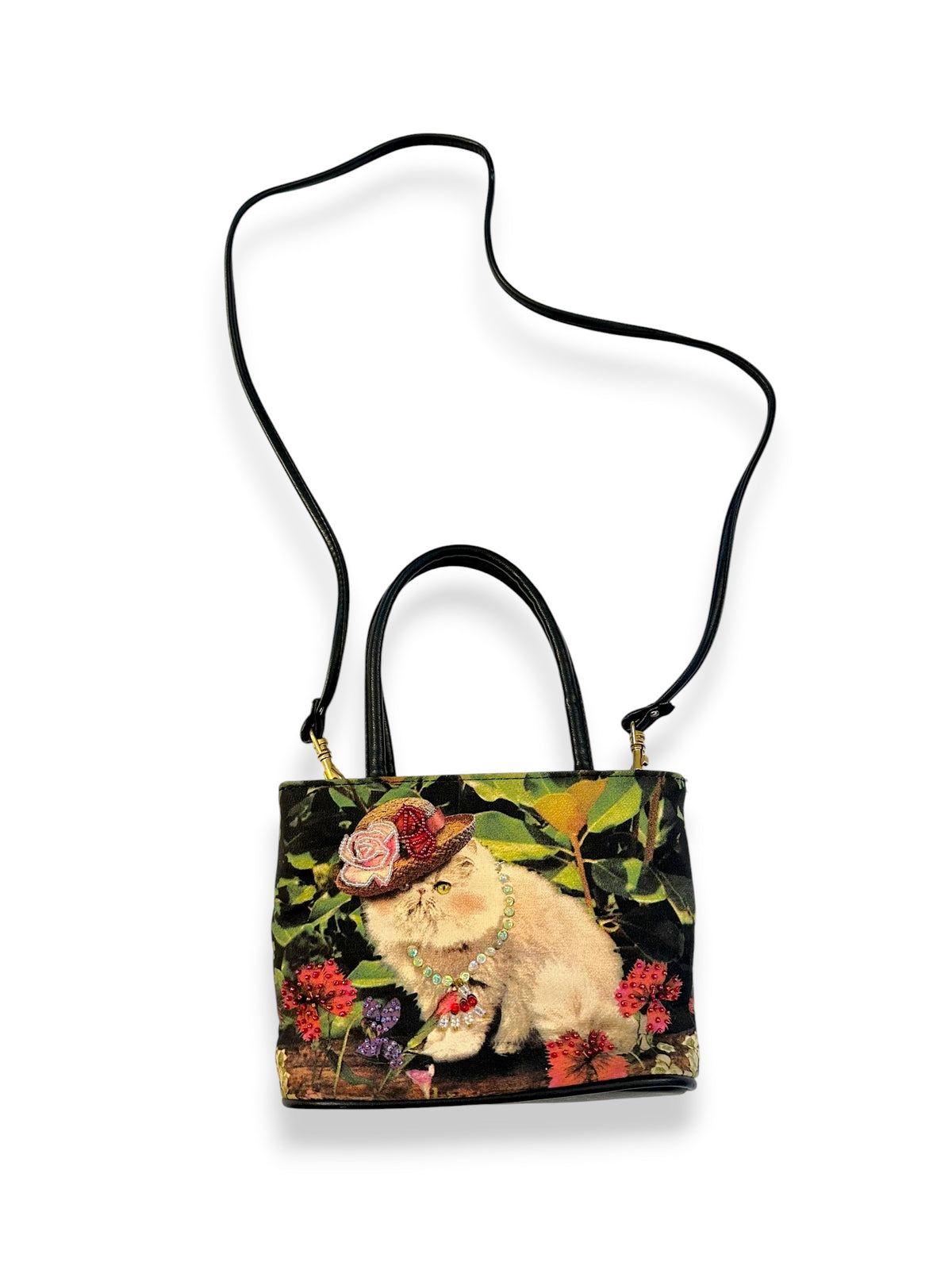 Vintage Fabulous Persian Cat Embellished Purse