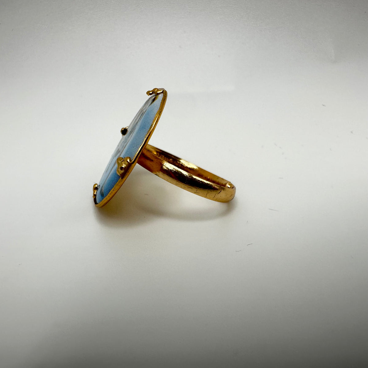 Vintage Bulldog Themed Adjustable Ring