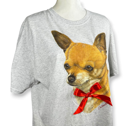 Vintage Upcycled Chihuahua & Bow Tee