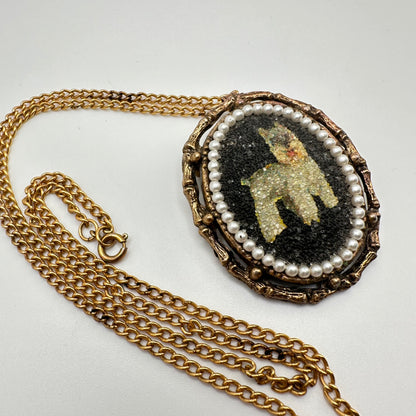 Vintage 1970's Beaded Schnauzer Necklace
