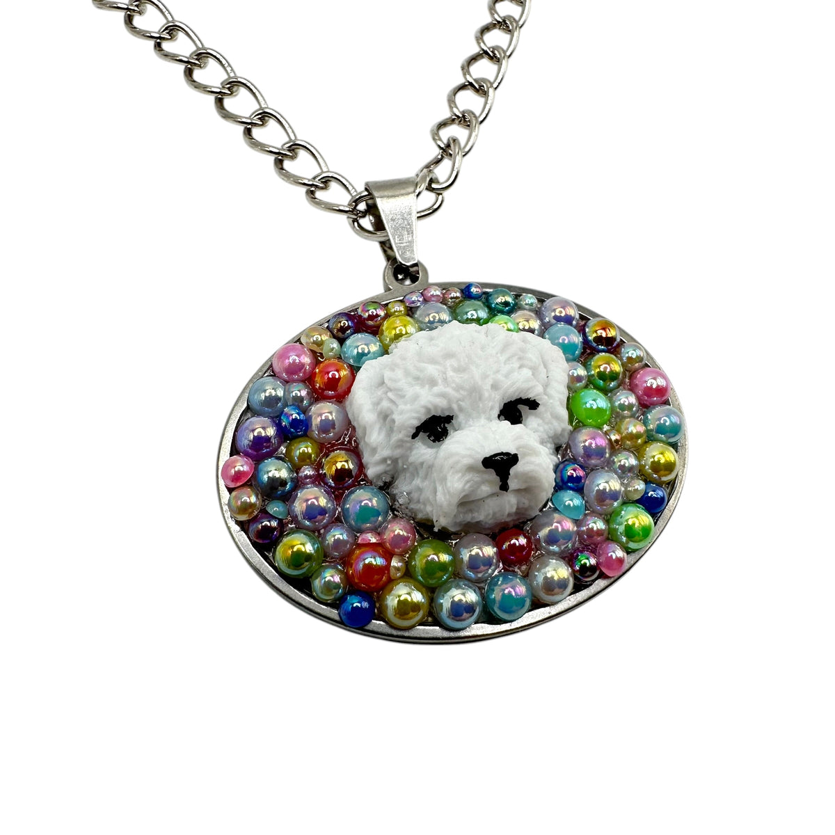 Poodle in Multicolor Beads Necklace