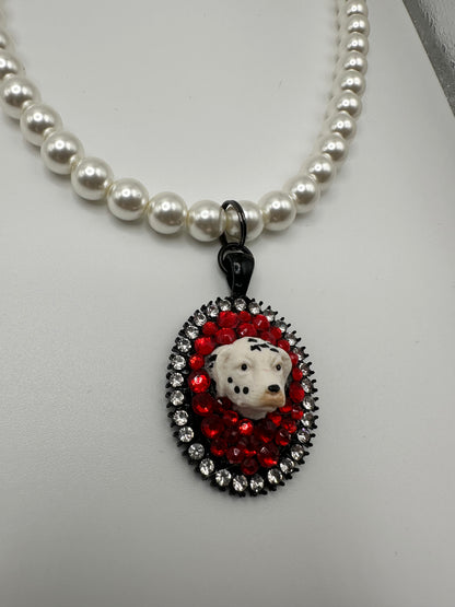 Ruff in Red Dalmatian Necklace
