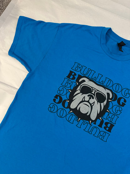 Blue Bulldog T-Shirt Size L