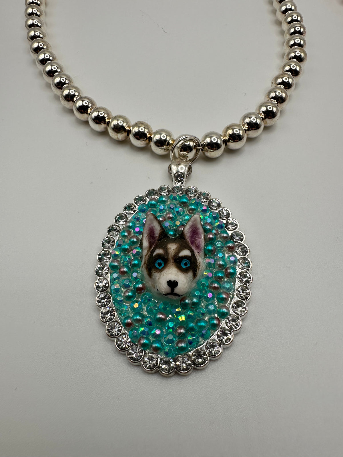 Hoot of a Husky Silver Necklace