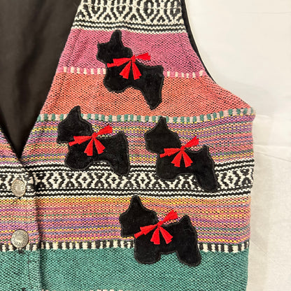 Vintage Pastel Southwestern Terrier Vest Size S
