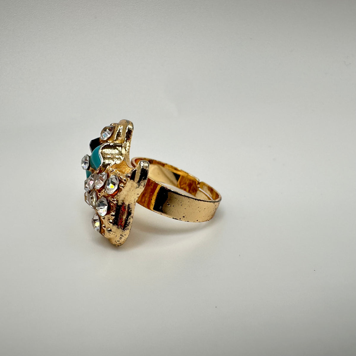 Y2K Rhinestone Scottish Terrier Adjustable Ring