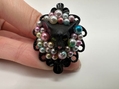 Pastel Palooza Black Cat Renaissance Ring