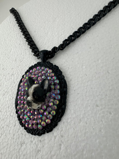 Purple n' Punk French Bulldog Neecklace