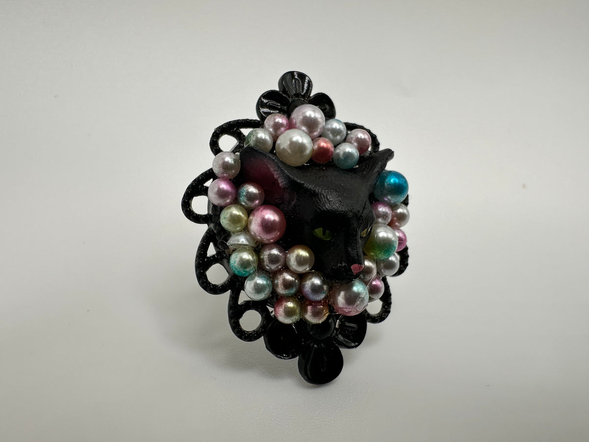 Pastel Palooza Black Cat Renaissance Ring