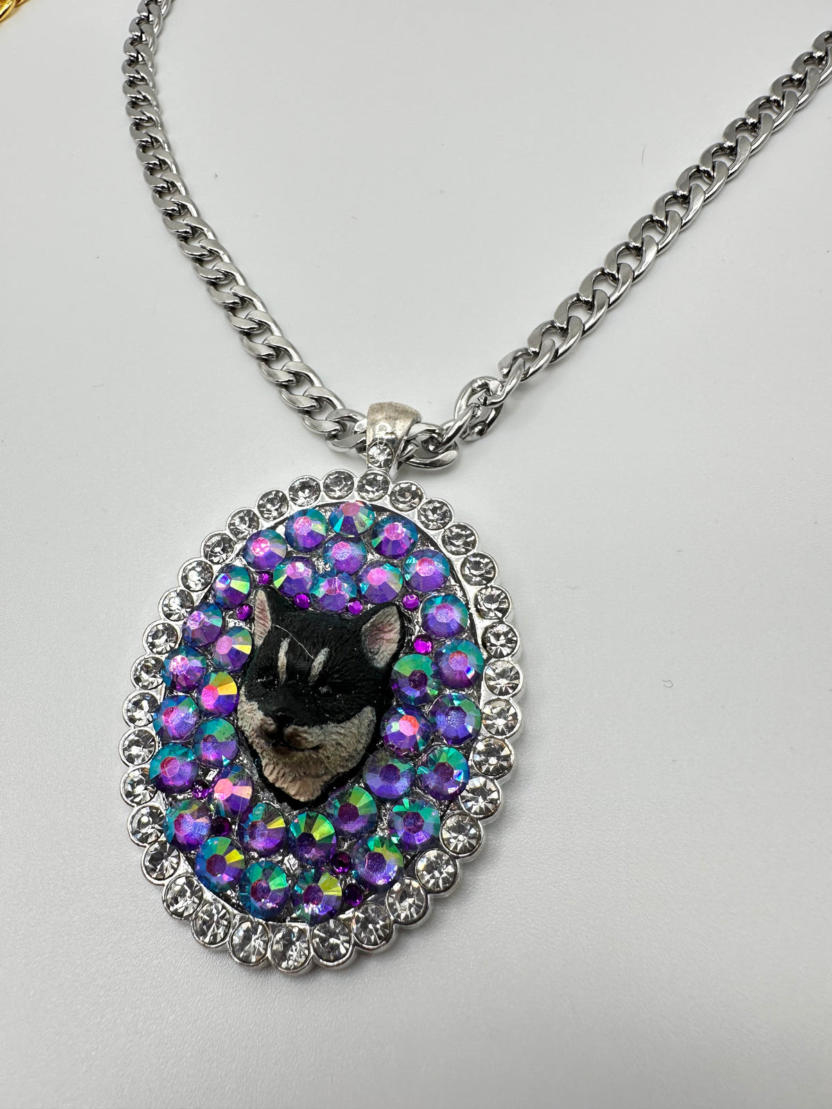 Purple Kaleidoscopic Pup Necklacd