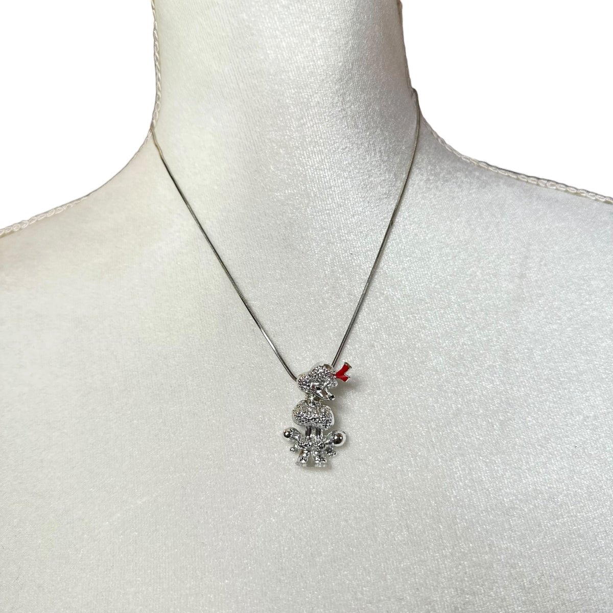 Poodle with Class Silver Necklace