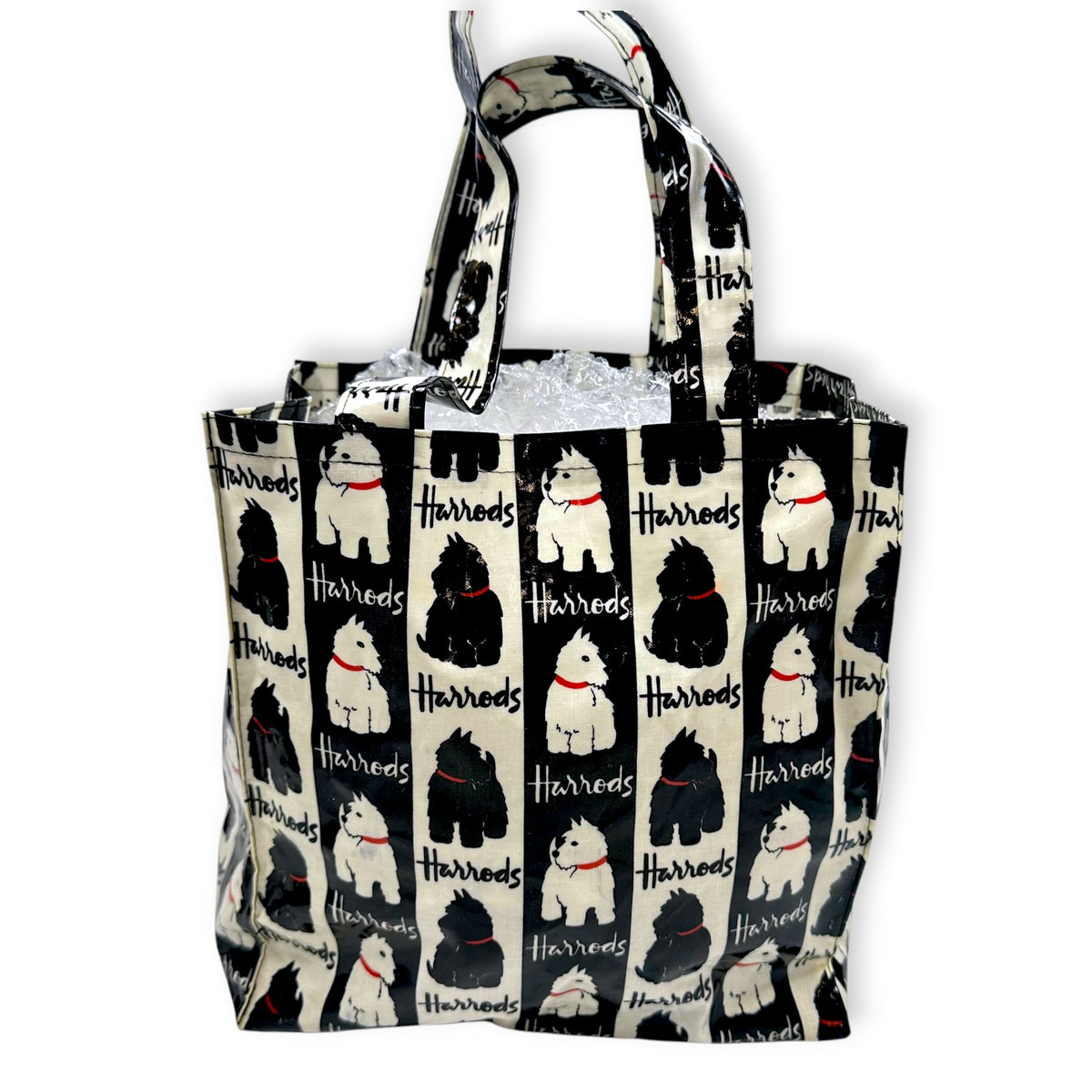 Vintage Harrods Terrier Black and White Tote