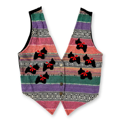 Vintage Pastel Southwestern Terrier Vest Size S