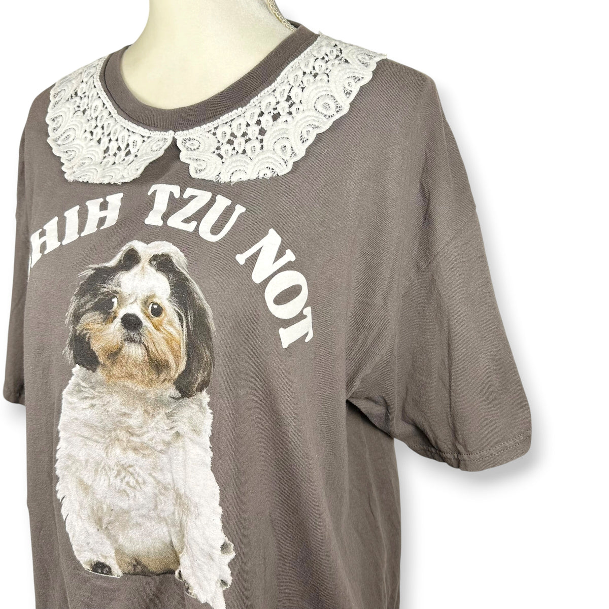 I Shih Tzu Not Tee with Lace Collar