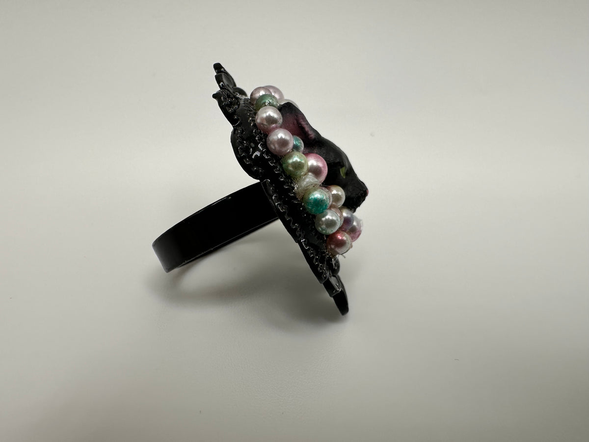 Pastel Palooza Black Cat Renaissance Ring